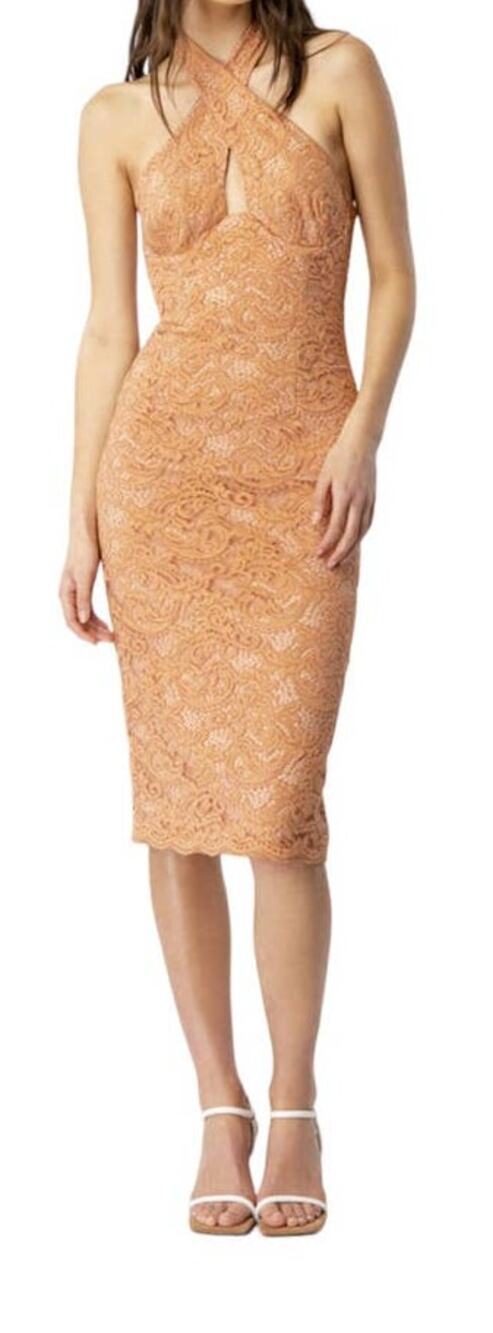 Bardot  dress brown Riveria Corset